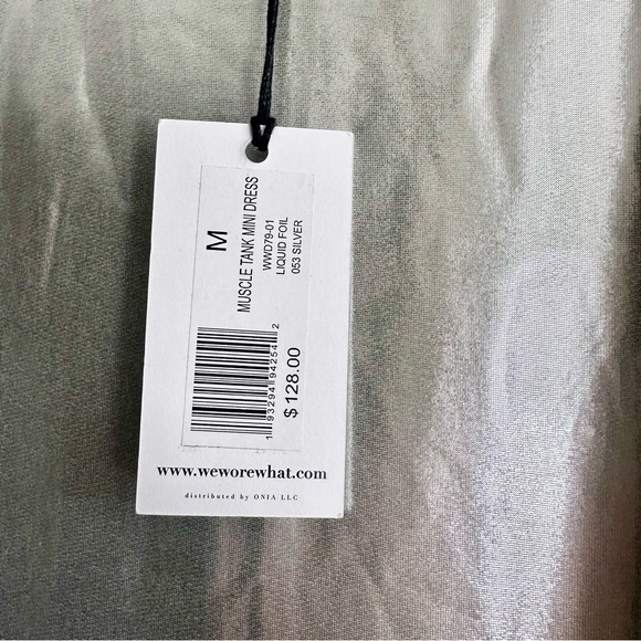 WeWoreWhat Silver Metallic Mini Dress NWT Medium - Picture 8 of 8